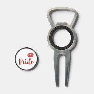 Bride with red lips golf divot tool