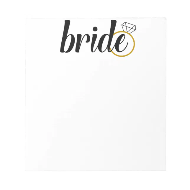 Bride with Ring Notepad | Zazzle