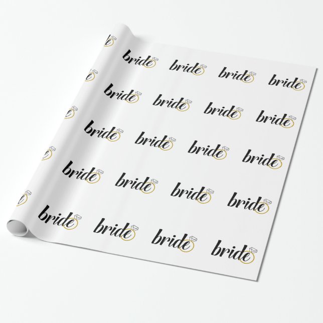 Bride with Ring Wrapping Paper (Unrolled)