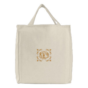 Bride - -with your initials - - Customized Embroidered Tote Bag
