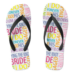 Bride Words Flip Flops