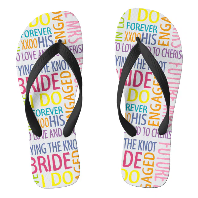 Bride Words Flip Flops | Zazzle