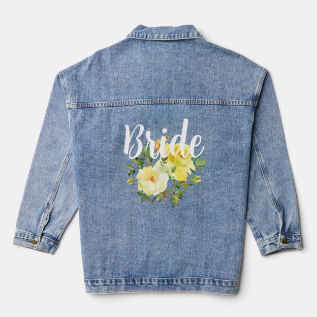 Bride Yellow Roses Denim Jacket (Back)