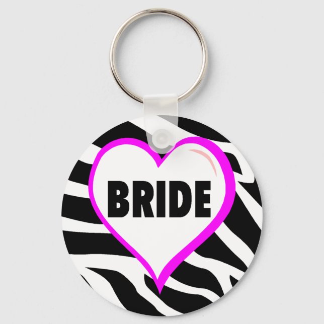 Bride  Zebra Stripes Keychain (Front)