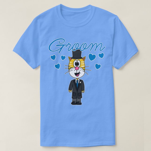 Bridegroom Cat Wedding Groom Bachelor Party Engage T-Shirt (Design Front)