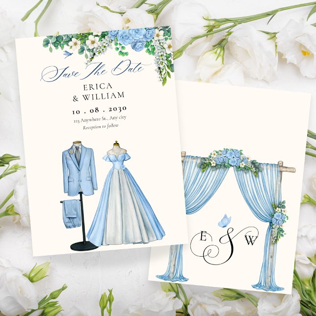 Bridegroom floral arch garden wedding  save the date (Creator Uploaded)