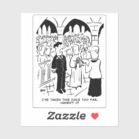Bridegroom Practical Joke Wedding Cartoon. Sticker
