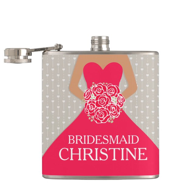 Bridemaid red dress named hip flask (Opened)