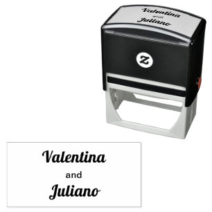 Bride's and Groom's Names on Stamp