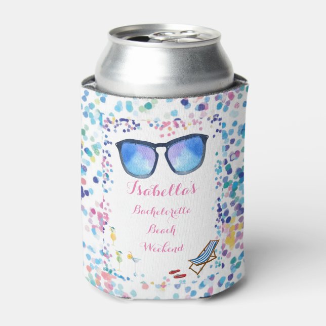 Brides Bachelorette Weekend Beach Party Can Cooler (Can Front)