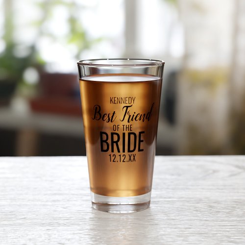 Brides Best Friend Wedding Glass