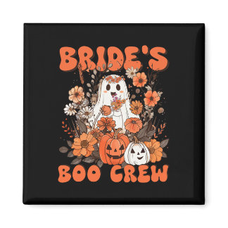 Bride's Boo Crew Floral Ghost Chelorette Wedding H Magnet