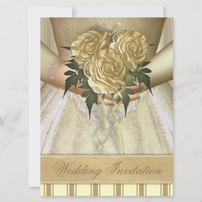 Brides Bouquet (ivory) Wedding - Oversized Invitation (Front)