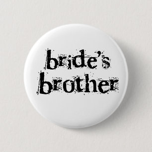 Bride's Brother Black Text Button