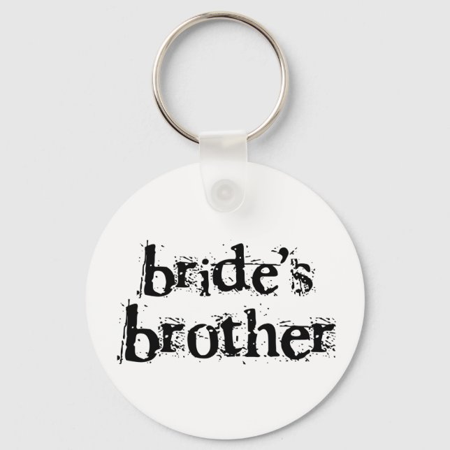 Bride's Brother Black Text Keychain (Front)