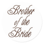Bride's Brother Classy Browns Classic Round Sticker