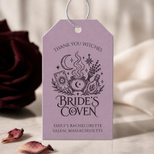 Bride's Coven Witch Bachelorette Purple Thank You Gift Tags