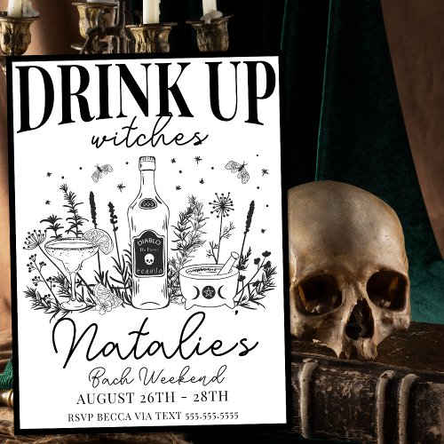 Brides Coven Witchy Bachelorette Party Itinerary  Invitation