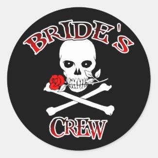 Bride's Crew Classic Round Sticker