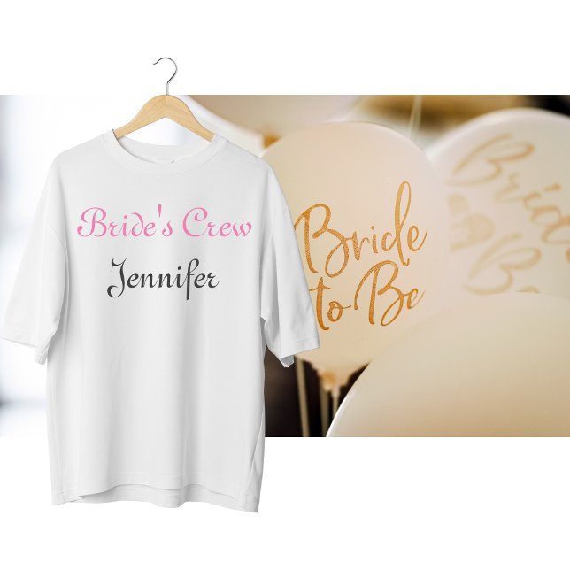 Bride's Crew Customizable Name T-Shirt (Personalized Bridal Party T-Shirts)
