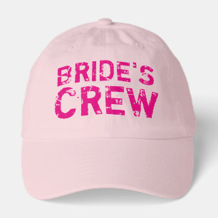 BRIDE'S CREW pink bachelorette party caps