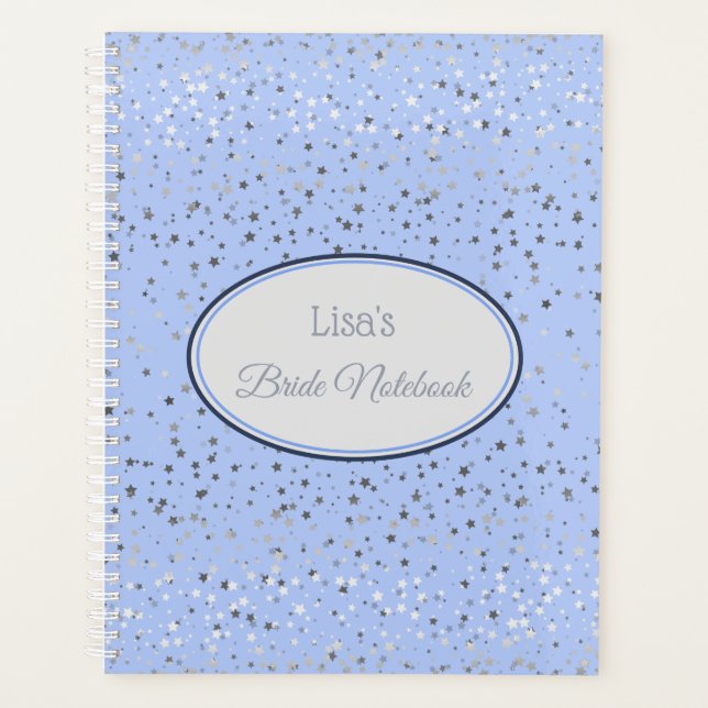 Brides Custom Wedding Planner Notebook-Blue (Front)
