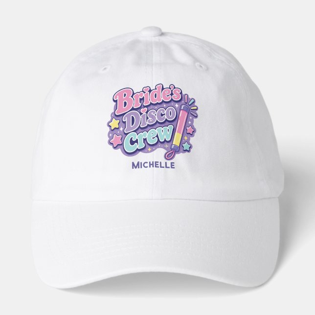 Bride's Disco Crew Y2K Bachelorette Party Hat (Front)