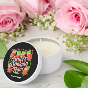 Bride's Drinking Team Bachelorette Party Design Mini Candle Favors