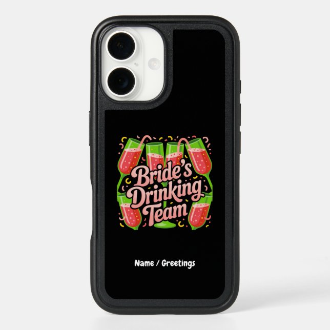 Bride's Drinking Team Bachelorette Party Design Otterbox iPhone Case (Back)