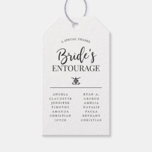 Bride's Entourage Bridesmaids Thank You Gift Tags