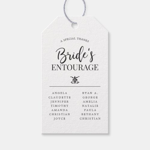Brides Entourage  Bridesmaids Thank You Gift Tags