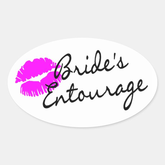 Brides Entourage (Kiss) Oval Sticker