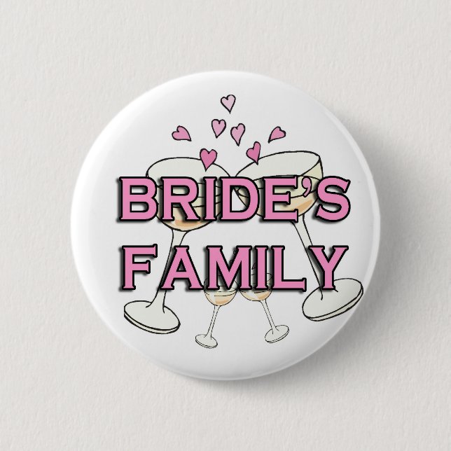 Bride's Family Wedding ID Buttons (Front)