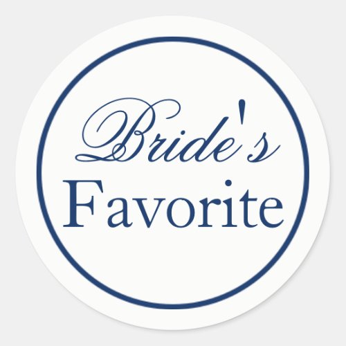 Brides Favorite Wedding Favor Sticker _ Navy