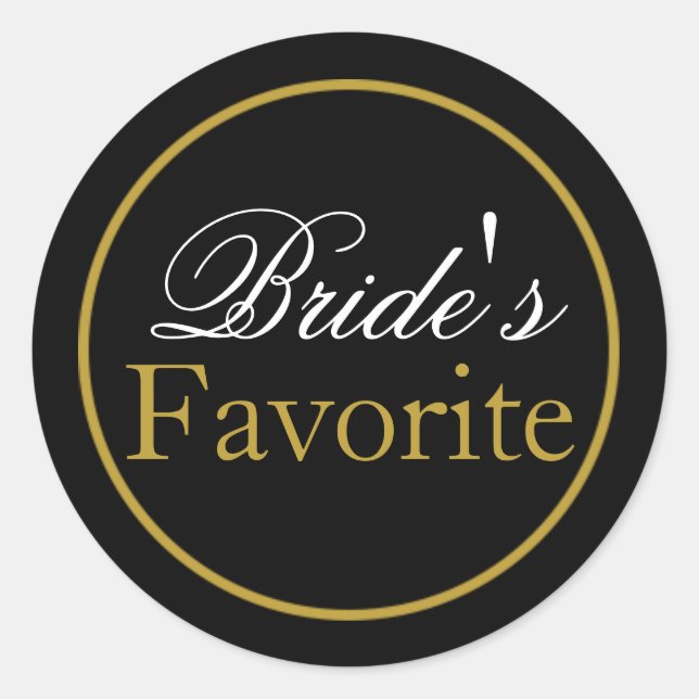Bride's Favorite Wedding Sticker Blush Black Gold (Front)