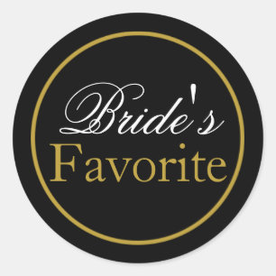 Bride's Favorite Wedding Sticker Blush Black Gold