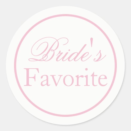 Brides Favorite Wedding Sticker Blush Pink
