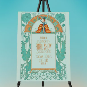 Bride's Final Show Art Deco Showgirl Bachelorette Foam Board