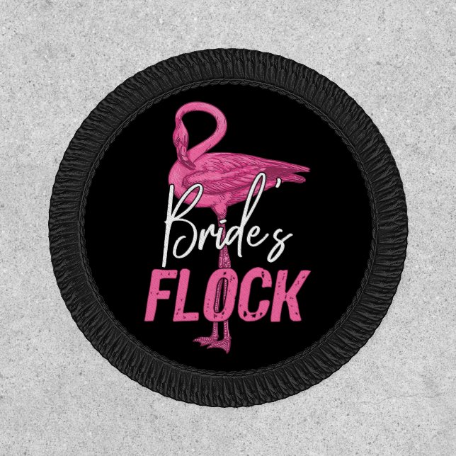 Bride's Flock, Flamingo Bridesmaid Bridal Party Patch (Front)