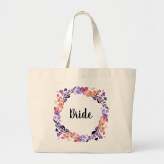 Brides Floral Wreath Large Tote Bag