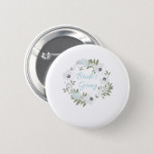 Bride's Gang Bridal Party Cute Floral Button (Front & Back)