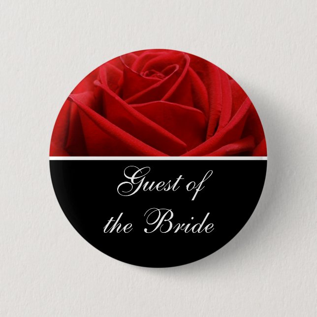 Bride's Guest Wedding Reception Identification Pinback Button (Front)