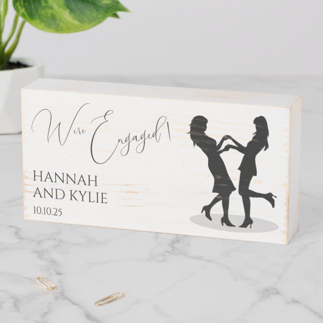 Brides Happy Engagement Wooden Box Sign (In Situ Horizontal)