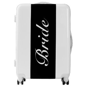 Bride's Honeymoon Elegant Black White Luggage