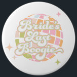 Bride's Last Boogie Button<br><div class="desc">Made for Pop!'s Bride's Last Boogie collection, this mega button can be worn proudly by the bride, the party people, your backpack, put this sucker anywhere and let the whole world know it is time to get down on the dance floor for our girl. The party does not end here,...</div>