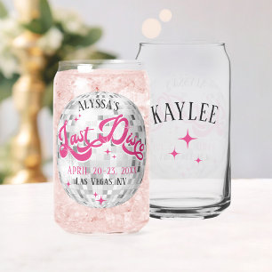 Bride's Last Disco Ball Bachelorette Party Favor Can Glass