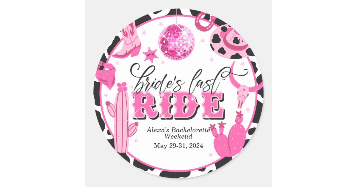 Bride's Last Ride Custom Sticker | Zazzle