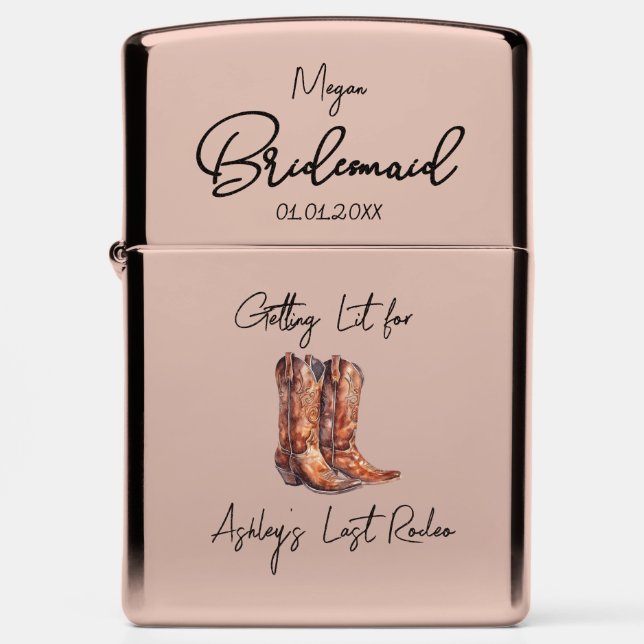 Bride's last ride rodeo bachelorette Zippo Lighter (Front)