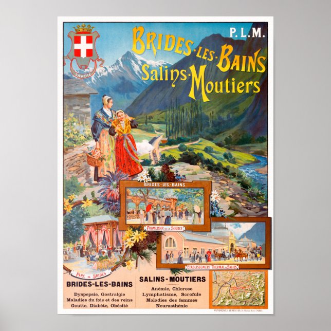 Brides-les-Bains France Vintage Poster 1895 (Front)