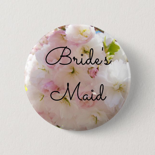 Bride's Maid Buttons Customize Pastel Weddings (Front)